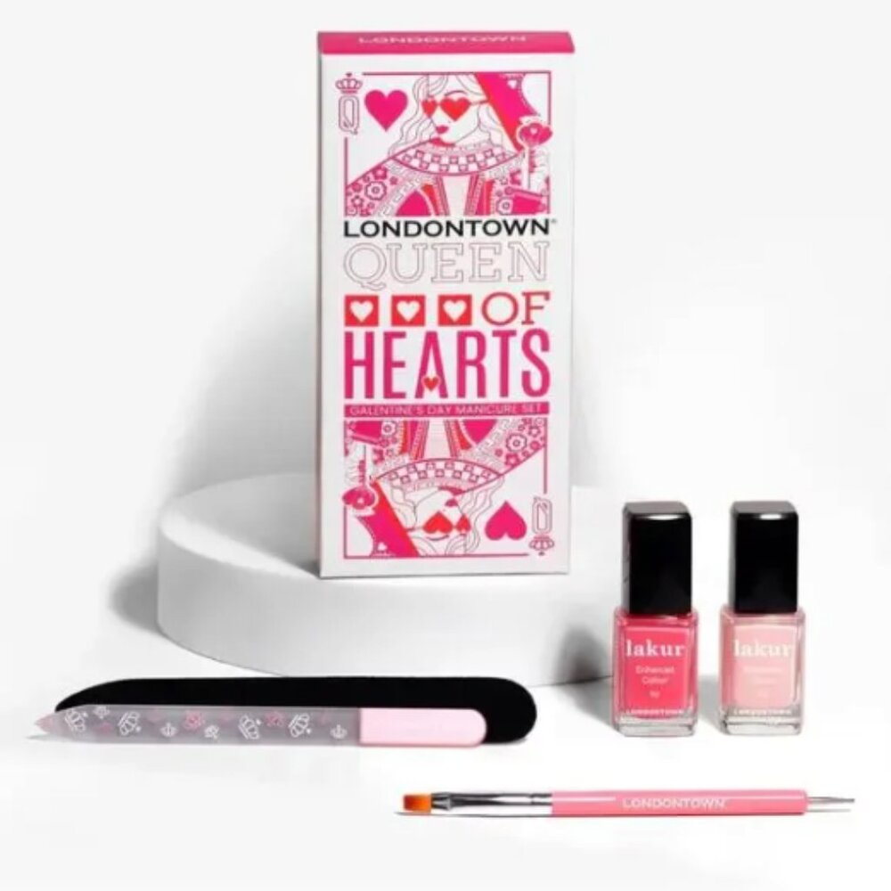 ❣️2/$36 NIB Londontown Queen of Hearts Galentine's Day Manicure 4 Pc Set $58.00